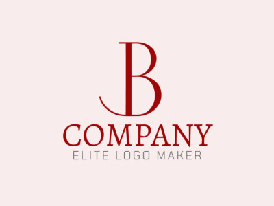 Um logo minimalista elegante com a letra 'B' em vermelho forte, transmitindo simplicidade e sofisticação.