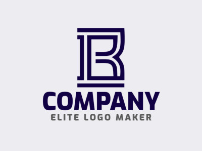 Um design de logotipo de letra inicial icônico apresentando a letra "B", representando ousadia e profissionalismo.