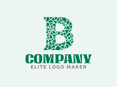 Crafting a vibrant mosaic-style logo with the letter "B", infused with shades of green for a fresh and lively brand representation.