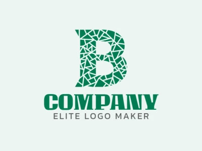 Creando un logotipo vibrante estilo mosaico que presenta la letra "B", impregnado de tonos verdes para una representación de marca fresca y animada.