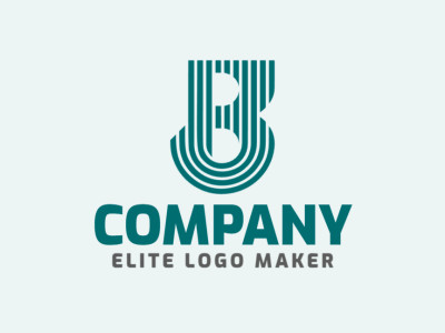 Um design de logotipo apresentando a letra 'B' criativamente elaborada com múltiplas linhas, exalando um senso de dinamismo e energia.