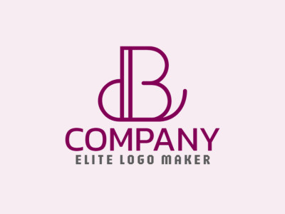 A stylish initial letter logo design featuring the letter 'B', evoking sophistication and charm with a touch of purple.