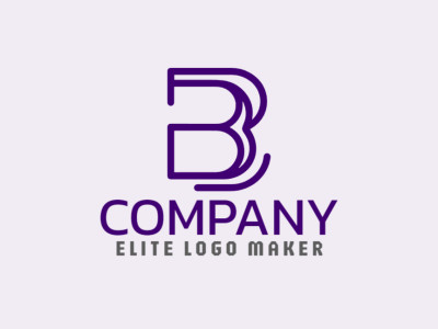 An elegant initial letter logo design featuring the letter 'B', radiating sophistication and allure with shades of purple.