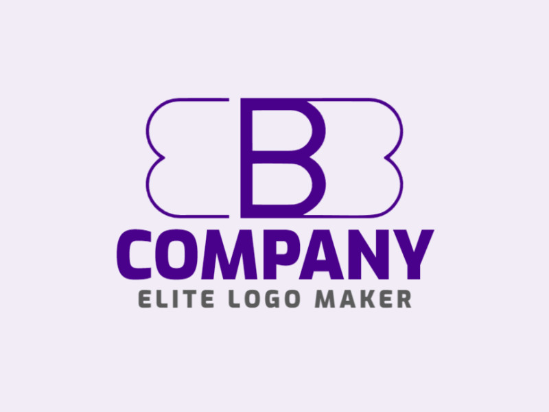 Un logotipo imaginativo y llamativo con la letra 'B' en un estilo creativo con acentos morados audaces.