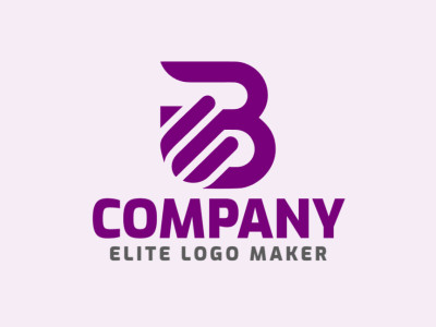Vector illustration in the shape of a letter B with creative style and purple color.