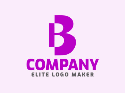Logotipo simples composto por formas abstratas, formando uma letra B com a cor roxo.