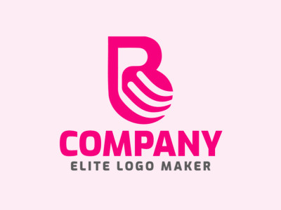 Crea un logotipo ideal para tu negocio en forma de letra "B" con un estilo sencillo y colores personalizables.