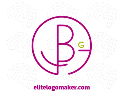 Un logo de negocios moderno combinando las letras "B" y "G", creando un diseño inicial fuerte y profesional para tu marca.