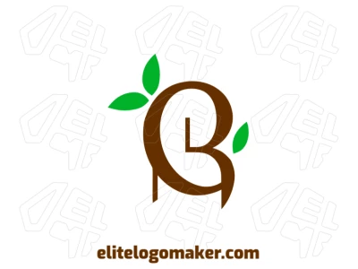 Um design perfeito de logotipo com a letra "B" combinada com folhas de árvores em um estilo criativo, ideal para um criador de logotipo premium.