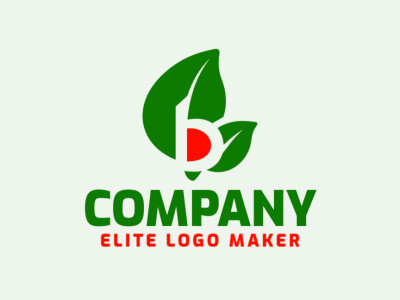 A clever logo utilizing negative space to integrate the letter 'B' with leaves, symbolizing growth and harmony in vibrant green and orange tones.
