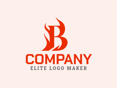 Una letra 'B' en llamas encarna la pasión ardiente en este logotipo de letra inicial.