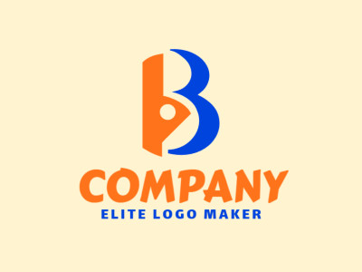 Um logo minimalista apresentando a letra "B" entrelaçada com um coelho brincalhão, transmitindo criatividade e simplicidade.