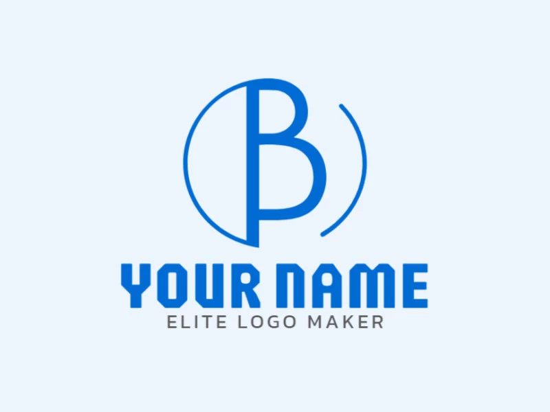 A logo template featuring a letter 'B' with a circular arc in a minimalist style, offering an interesting and clean design for versatile brand applications.