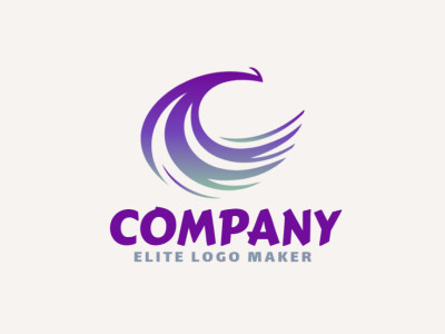 Un logotipo abstracto con la letra 'C' en verde y púrpura, creando una identidad de marca distinguida y prominente.