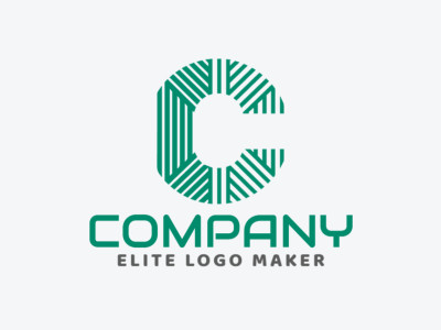 Un excelente logo 'letra "C"' a rayas, notable y versátil, ideal para diversos propósitos de marca.