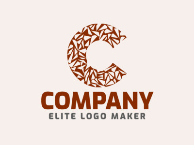 Un logo en estilo mosaico que presenta las formas intrincadas de la letra "C", agregando un toque de sofisticación a tu marca.