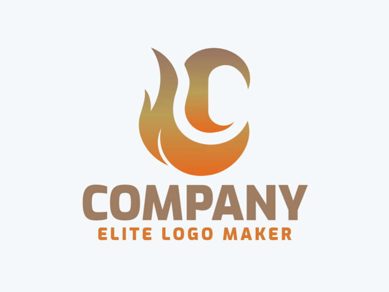 An interesting and eye-catching abstract logo featuring the letter 'C' intertwined with flames in green and orange colors.