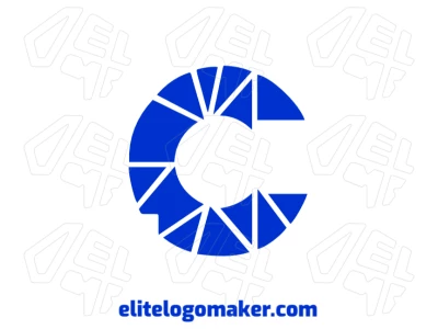 Customizable initial letter "C" in blue with a broken glass effect, creating a unique and dynamic visual identity.