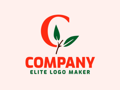 An abstract logo featuring a stylized letter 'C' intertwined with elegant leaves, rendered in vibrant green, brown, and orange hues.