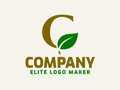 The fusion of a letter 'C' and leaves symbolizes growth and nature's embrace in this initial letter logo design.