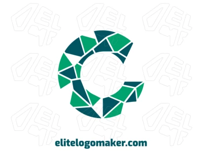 A mosaic style design featuring the letter "C" with a broken glass effect, perfect for various purposes.