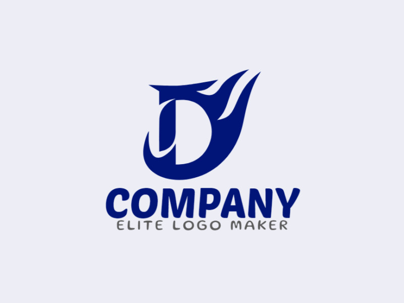 A sleek minimalist logo design showcasing the letter "D" in dark blue, exuding professionalism and elegance.