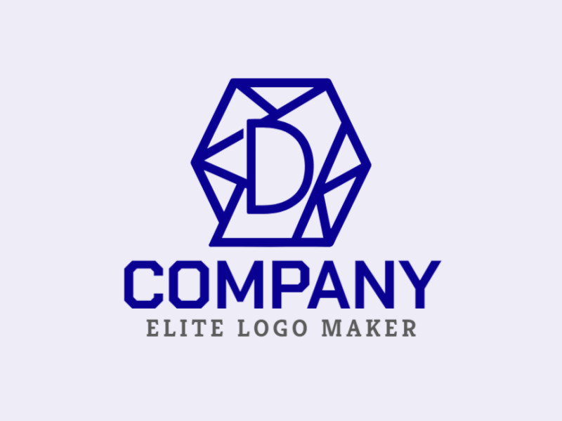 Un logotipo con estilo de mosaico que presenta la letra 'D', creando un diseño vibrante e intrincado, perfecto para una marca contemporánea.