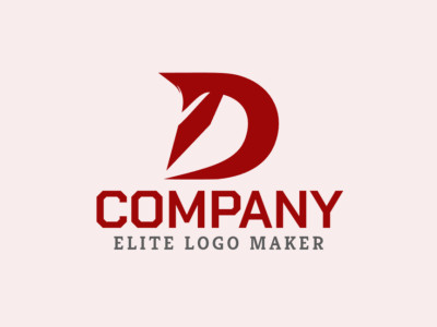 Um logotipo flexível e habilmente elaborado no formato da letra "D" com um toque de estilo minimalista.