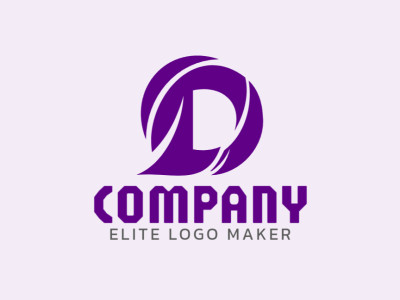 Logotipo abstrato criado com formas abstratas formando uma letra "D".