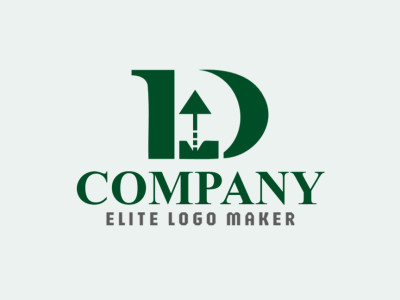 Um design de letra inicial que combina a letra D com uma seta, simbolizando direção e crescimento, perfeito para um logotipo dinâmico.