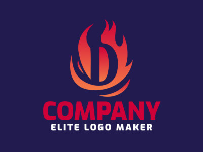 A gradient logo featuring the letter 'D' intertwined with dynamic flames, in shades of orange and red, representing passion and energy for a bold brand.