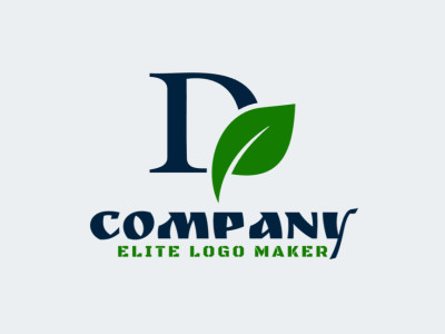 The logo features a letter 'D' cleverly integrated with a leaf, offering a double meaning design that is both modern and eco-friendly.