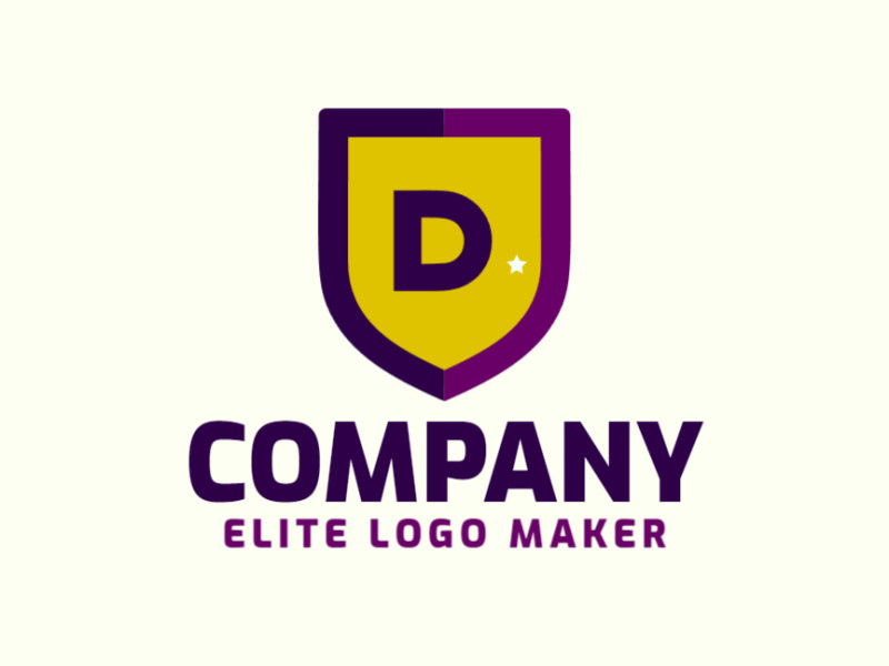 Um logotipo emblema elegante com a letra 'D' dentro de um escudo, perfeito para uma identidade corporativa distinta.