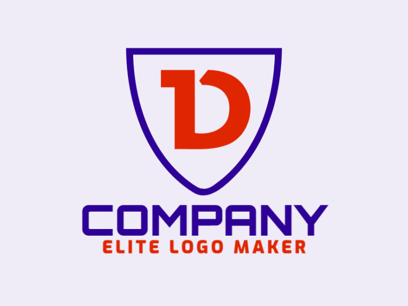 Un logotipo impactante que presenta la letra 'D' combinada con un escudo, mezclando azul y naranja, simbolizando protección e innovación.