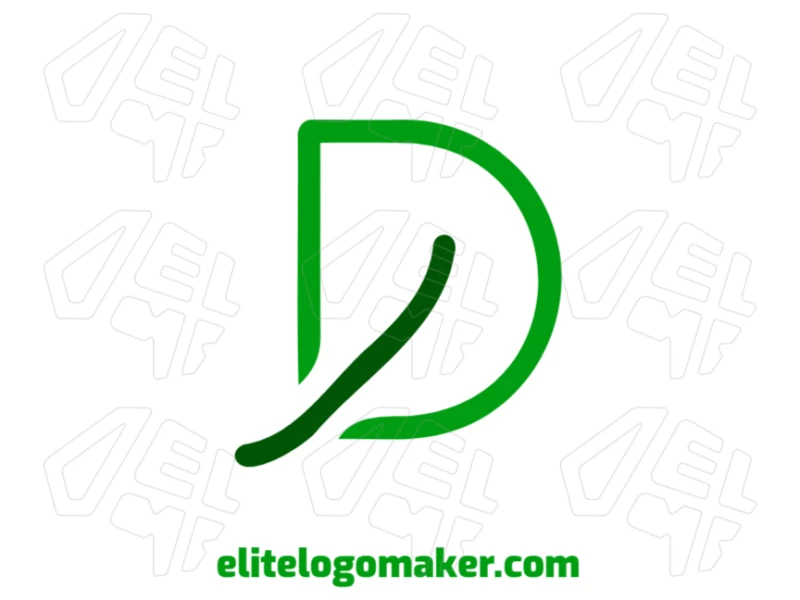 Un diseño minimalista de la letra "D", perfecto para un logotipo de empresa, con líneas limpias y estilo elegante.
