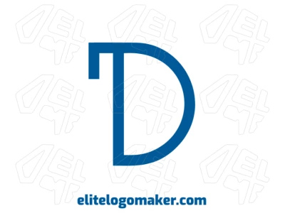 A letra 'D' com design minimalista e estilo simples apresenta um visual profissional, tornando-a limpa e moderna.