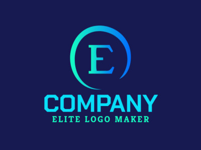 A gradient logo featuring the letter 'E', seamlessly blending green and blue hues, perfect for a modern and professional brand identity.