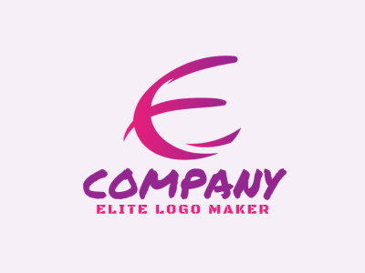 A dynamic logo design featuring a gradient letter 'E', blending shades of purple and pink for a vibrant and modern look.