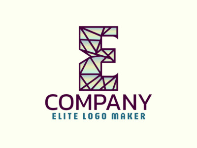 A beautiful logo template featuring the letter 'E' in a gradient of green, beige, and dark brown, creating an inspiring and elegant design.