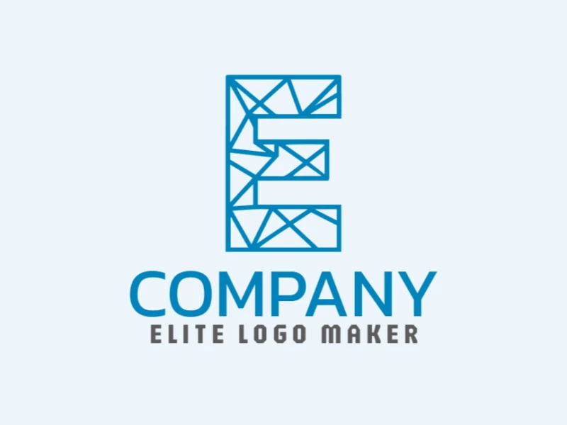 A mosaic-style logo featuring the letter 'E', suitable for customization, in shades of blue.