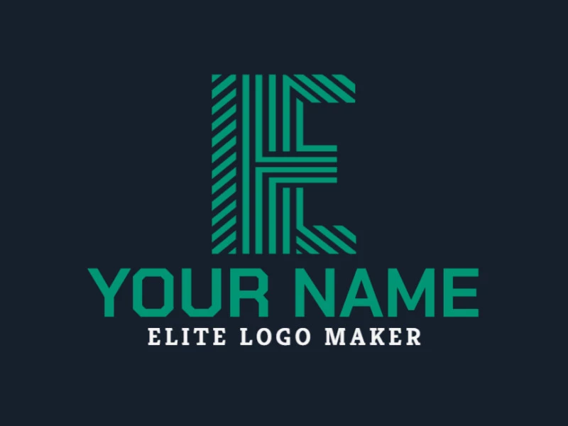 A customizable, inspiring logo featuring a striped letter 'E' in vibrant green.