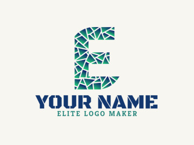 A modern logo featuring the letter "e" in a mosaic style, creating a vibrant and contemporary design.
