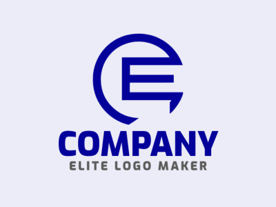 A suitable vector logo with a dark blue initial letter 'E' that combines elegance and modernity.