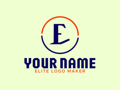 This circular logo design uses an 'e' shape in vector form, with orange and dark blue colors, providing a bold representation for impactful branding.
