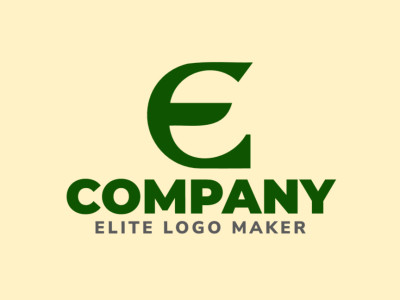A sleek and modern minimalist logo featuring a refined letter 'E' in green, perfect for a fresh and sophisticated brand identity.