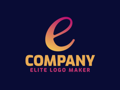 Diseño de logotipo con la letra 'E' minimalista y estilo degradado, que incorpora simplicidad y elegancia moderna.