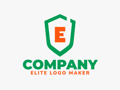 An emblem logo featuring the combination of the letter 'E' and a shield, designed with green and orange colors for a vibrant and energetic appearance.