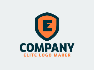 Emblematic logo design featuring the letter 'E' within a strong shield, embodying security and tradition, ideal for a powerful brand identity.