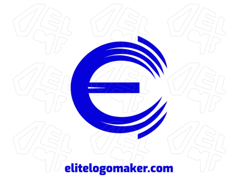 Un logotipo moderno con la letra "E" de diseño diferenciado, combinando ángulos marcados y curvas suaves para una apariencia elegante y contemporánea.