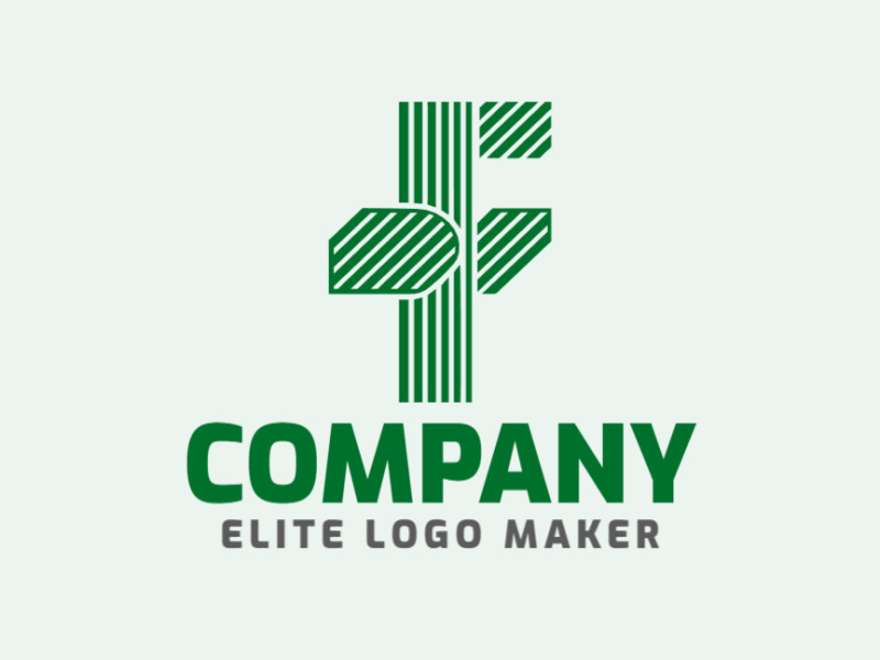 Un logotipo moderno con la letra 'f' diseñada con múltiples líneas en un estilo elegante y creativo, destacado en verde vibrante.